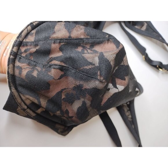 Thirdlove Unlined Foliage Perfect Coverage Bra 36G Black & Beige - Picture 7 of 8